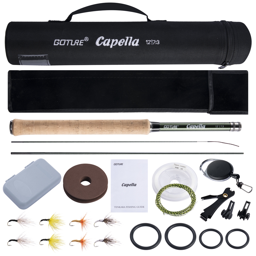 Fishing Rod Carbon Fiber - Goture Tenkara Quai Xẻ Combo 3.6M