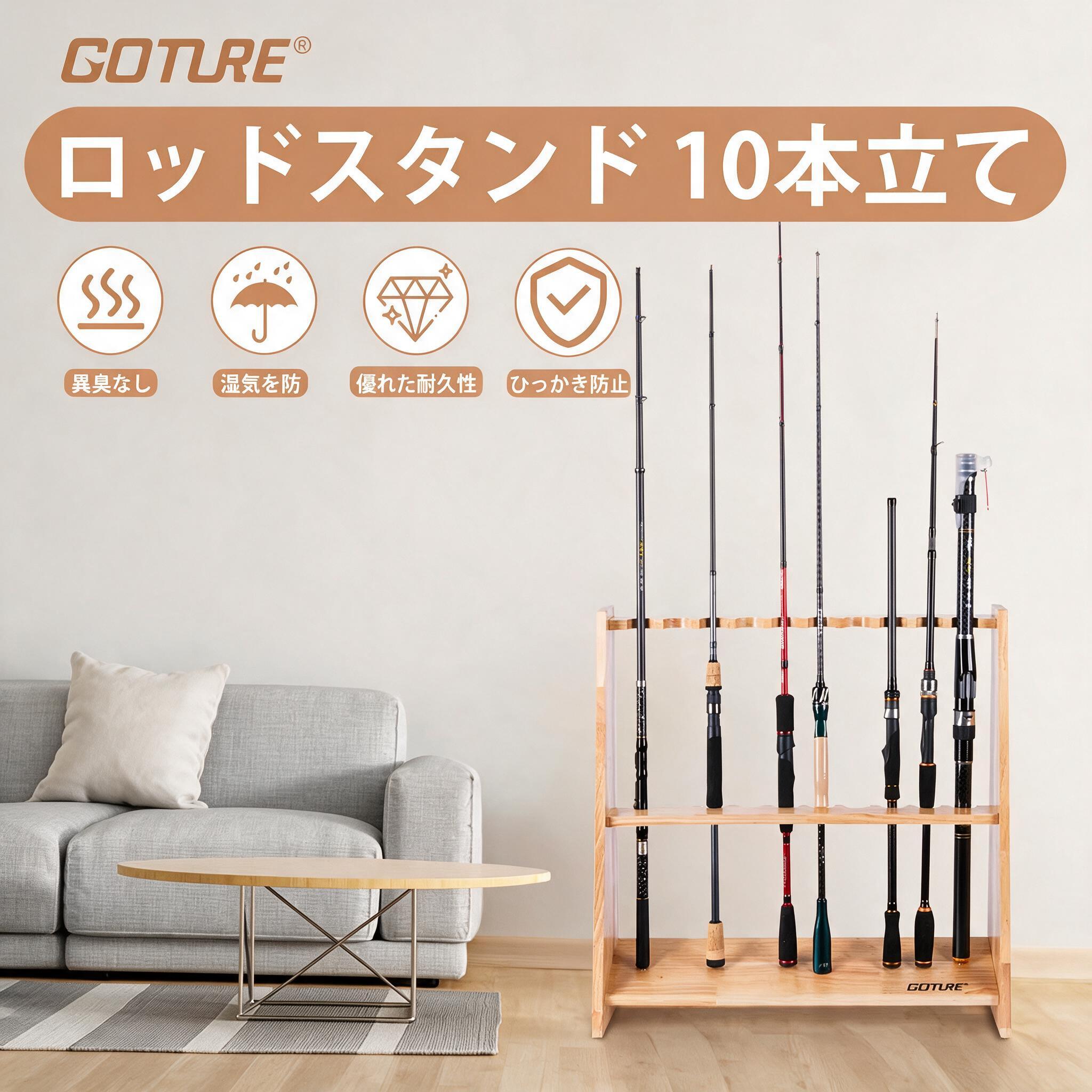 Goture Wooden Fishing Rod Hold - đánh giá và giá Fishing Rod Rack
