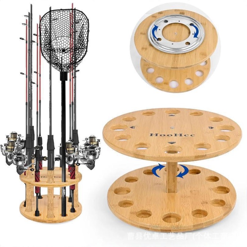 Round Solid Wood Fishing Rod S - đánh giá và giá Fishing Rod Rack