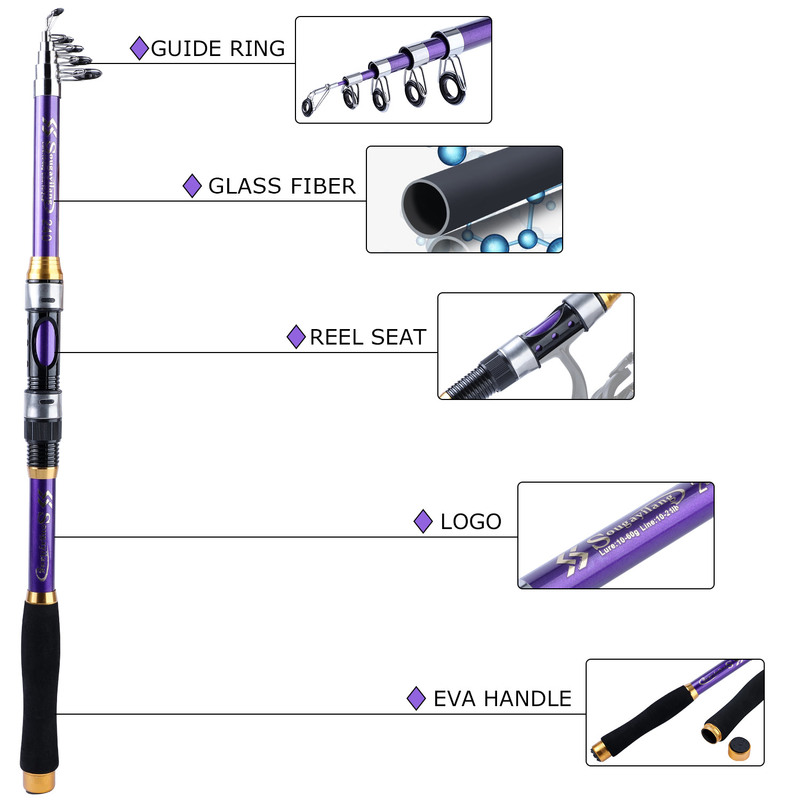 Sougayilang 4 Colors Telescopi - đánh giá và giá Fishing Rod Surf